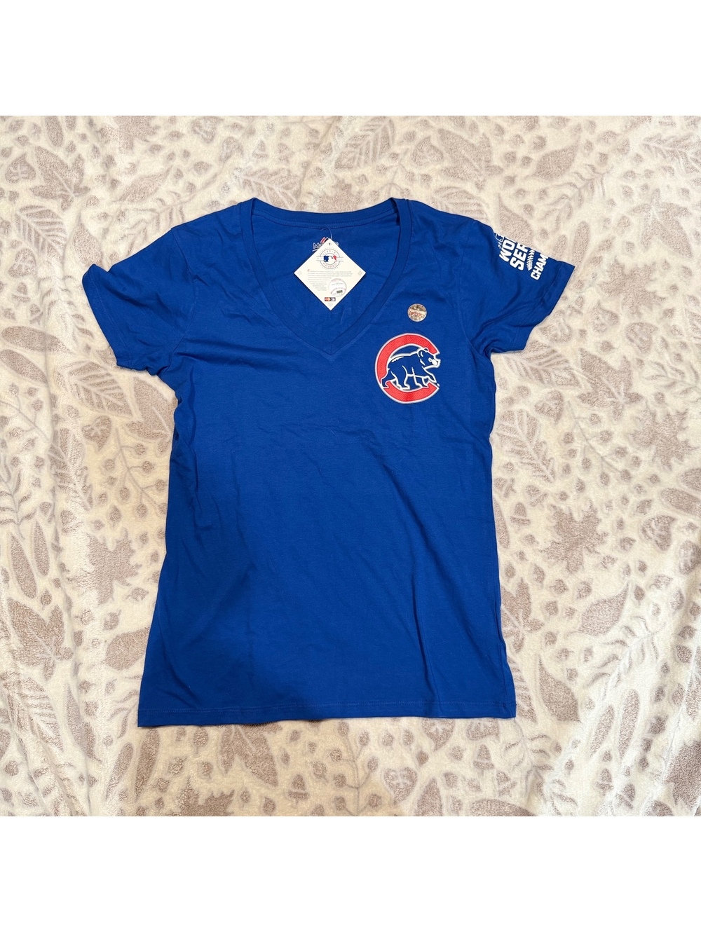 Majestic Chicago Cubs Javier Báez #9 2016 World Series Champions Women's LG